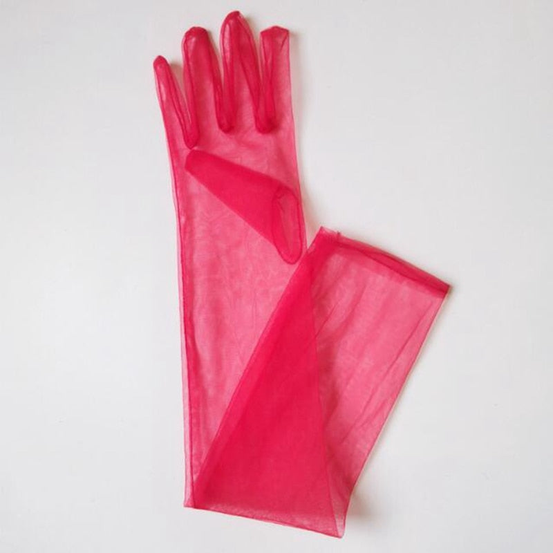 Thin Sexy Gloves - Red / 55cm