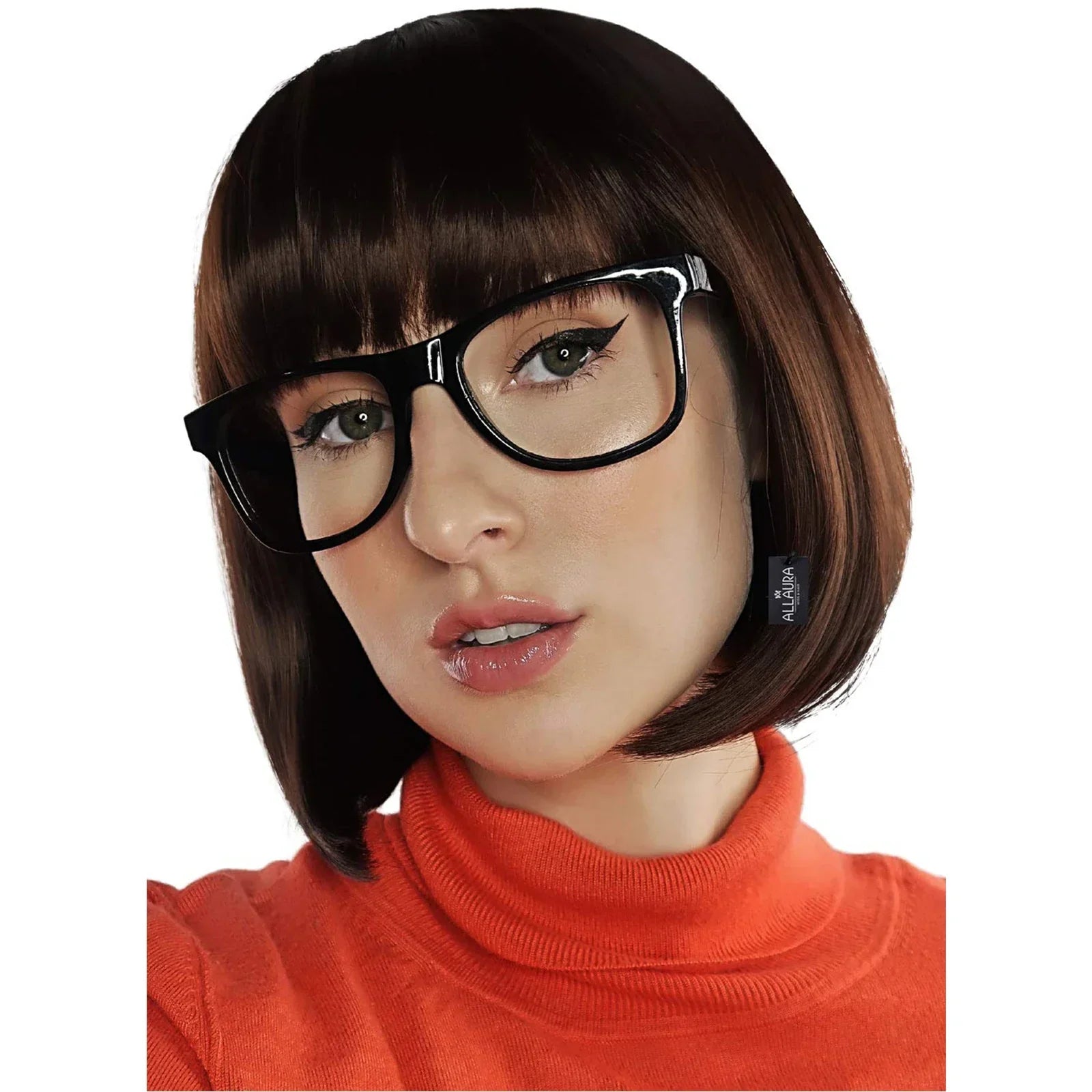 Brown Bob Synthetic Wig Velma Wig and Glasses Velma for Women Velma Cosplay Flapper Wig with Bangs Dora Wig Velma