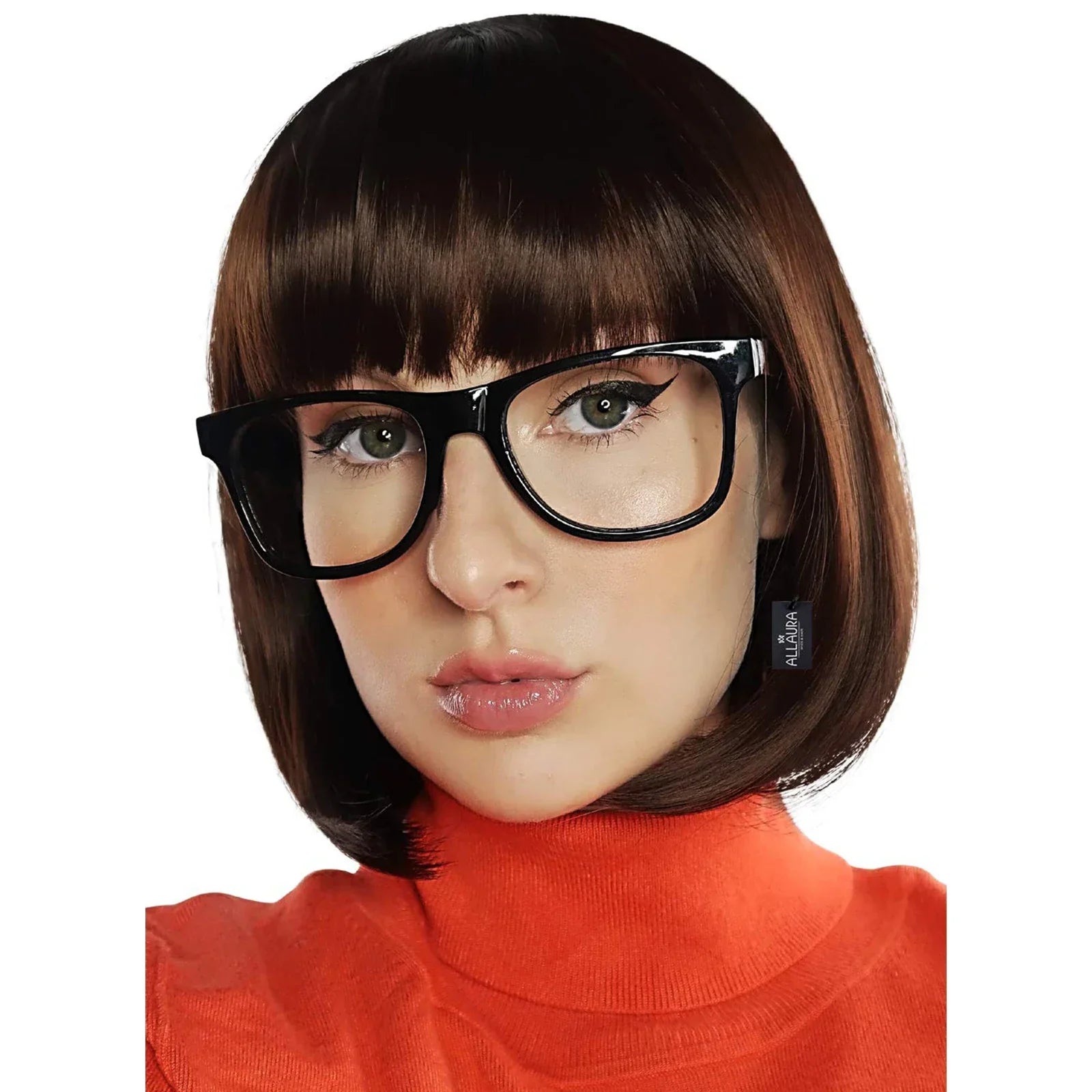 Brown Bob Synthetic Wig Velma Wig and Glasses Velma for Women Velma Cosplay Flapper Wig with Bangs Dora Wig Velma