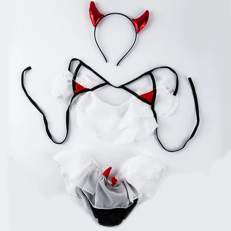 Womens Sexy Devil Costume - White / One Size