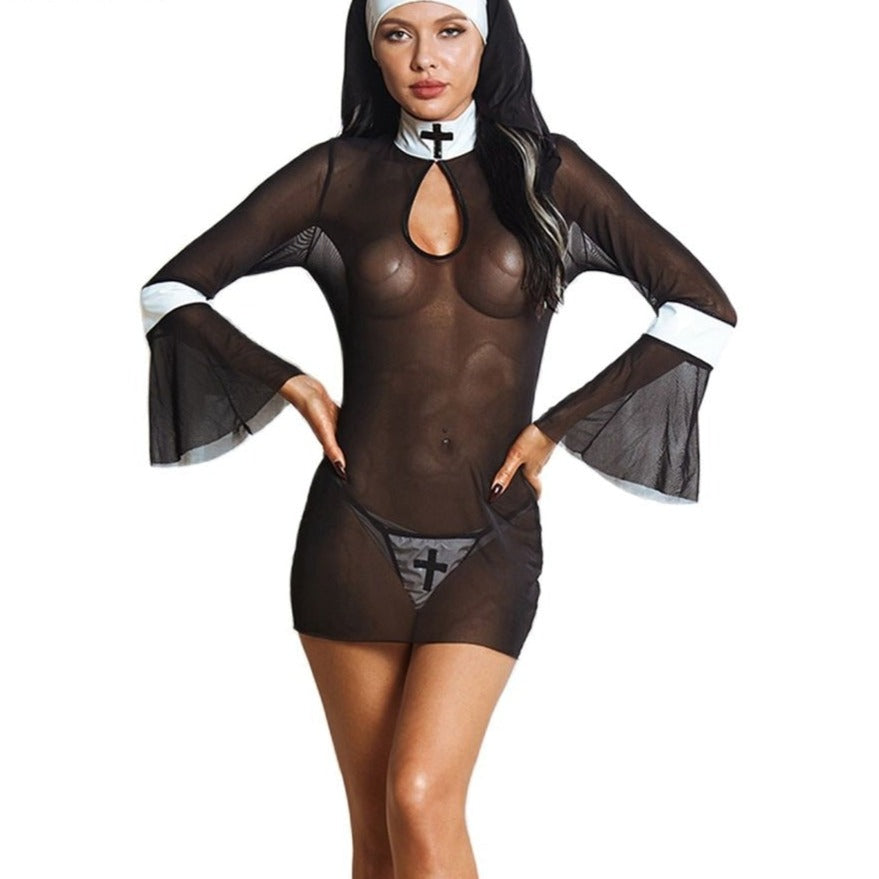 See-Through Sexy Nun Costume